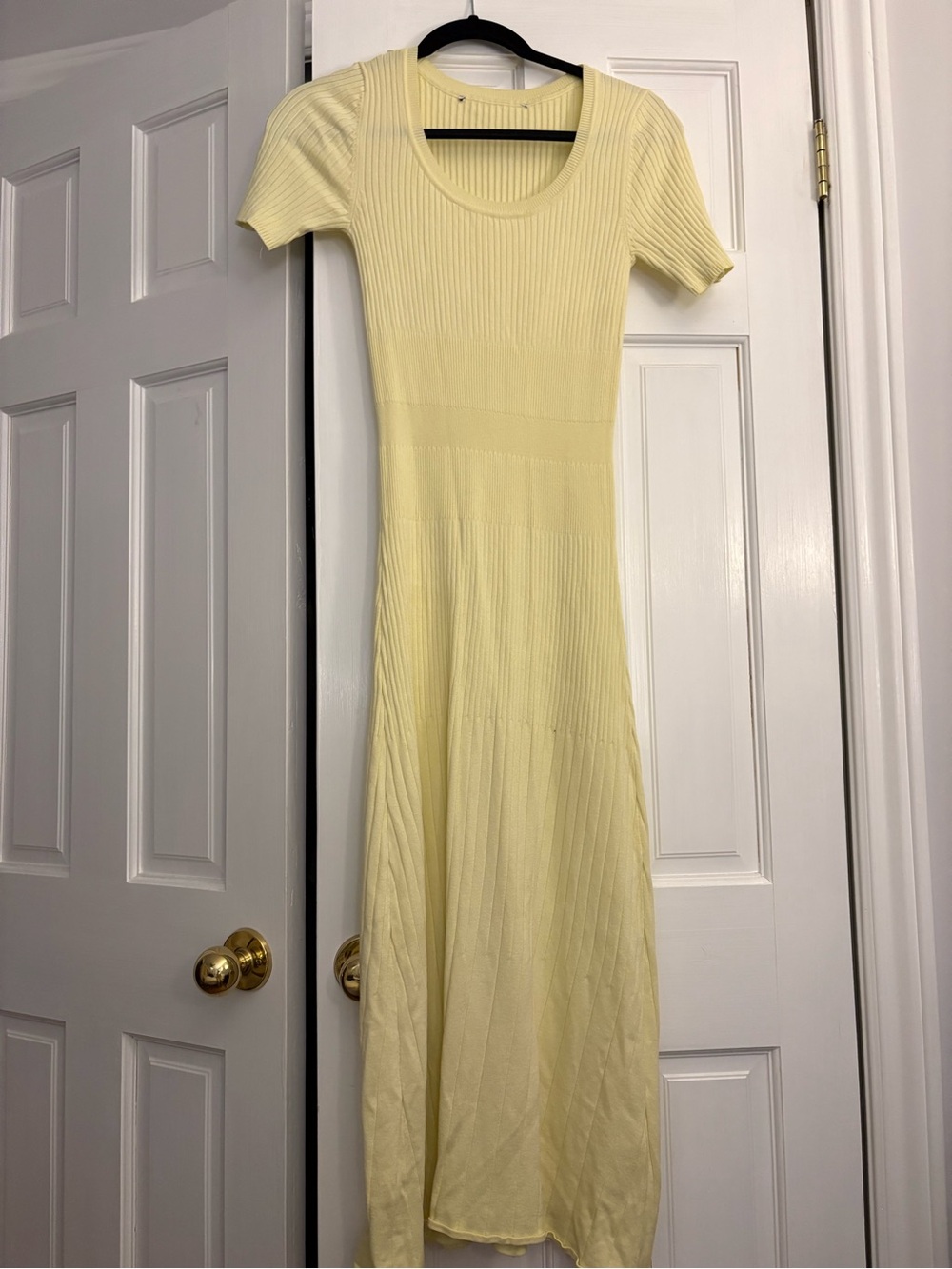 Zara Butter Yellow Knit Maxi Dress